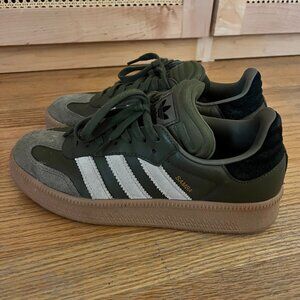 adidas Samba XLG Athletic Shoe - Olive Strata / Wonder Beige / Gold Metallic